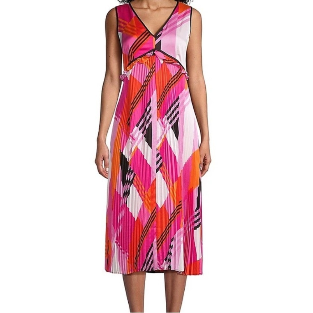 Karl Lagerfeld Pink and Orange Midi Dress NWT size 10 - Picture 4 of 9